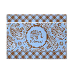 Gingham & Elephants 5' x 7' Patio Rug (Personalized)