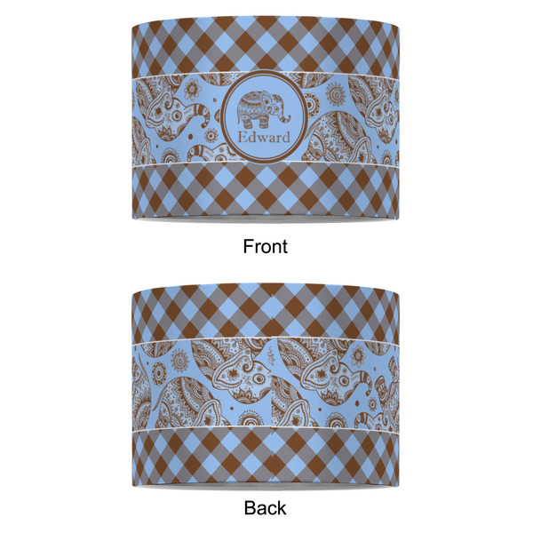 Gingham & Elephants 8" Drum Lampshade - APPROVAL (Fabric)
