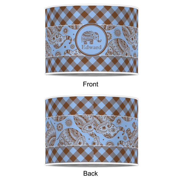 Gingham & Elephants 8" Drum Lampshade - APPROVAL (Poly Film)