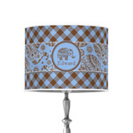 Gingham & Elephants 8" Drum Lamp Shade - Poly-film (Personalized)