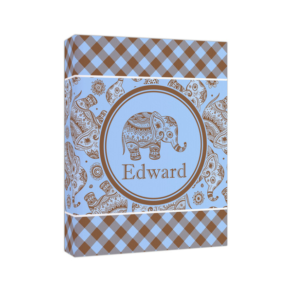 Gingham & Elephants 8x10 - Canvas Print - Angled View