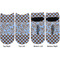 Gingham & Elephants Adult Ankle Socks - Double Pair - Front and Back - Apvl
