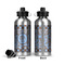 Gingham & Elephants Aluminum Water Bottle - Front and Back