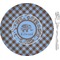 Gingham & Elephants 8" Glass Appetizer / Dessert Plates - Single or Set (Personalized)