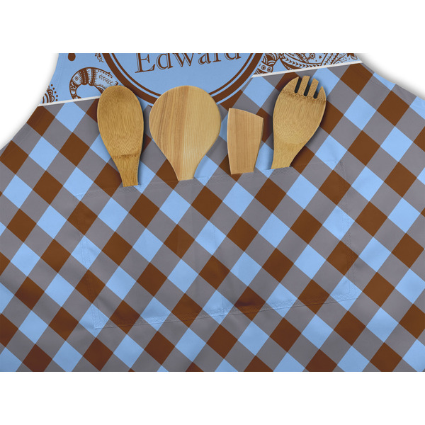 Gingham & Elephants Apron - Pocket Detail with Props