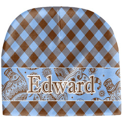 Gingham & Elephants Baby Hat (Beanie) (Personalized)