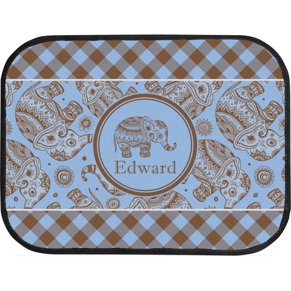 Gingham & Elephants Back Seat Car Mat