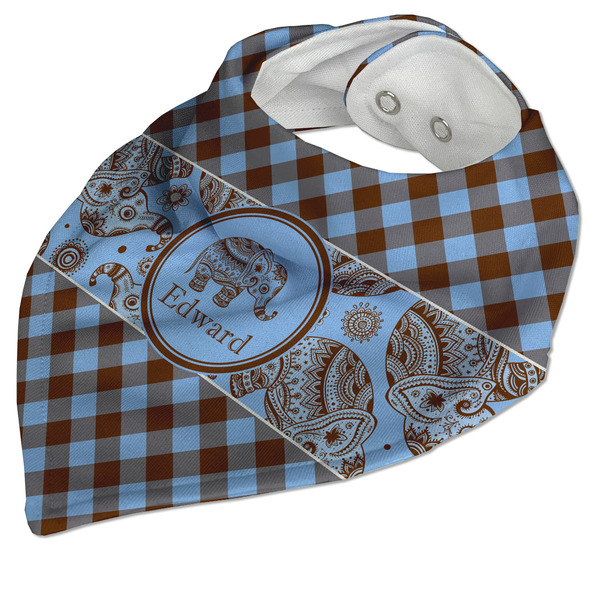 Gingham & Elephants Bandana Closed