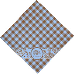 Gingham & Elephants Dog Bandana Scarf w/ Name or Text
