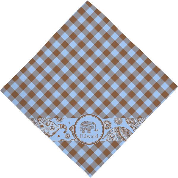 Gingham & Elephants Bandana - Full View