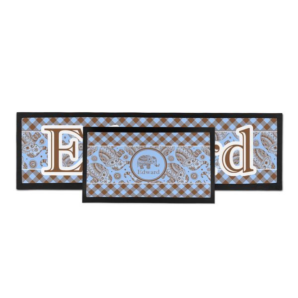 Gingham & Elephants Bar Mat - Parent Main