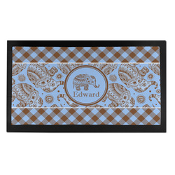Gingham & Elephants Bar Mat - Small (Personalized)