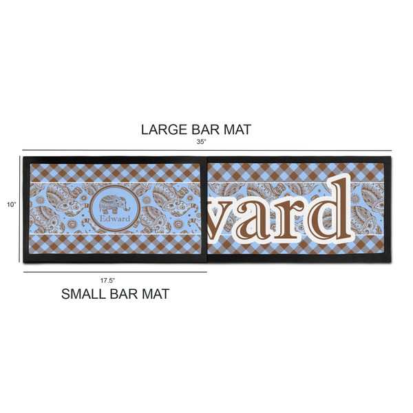 Gingham & Elephants Bar Mats - Sizing Chart