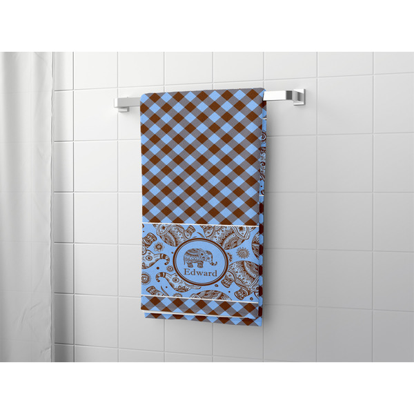 Gingham & Elephants Bath Towel - LIFESTYLE
