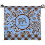 Gingham & Elephants Bath Towel (Personalized)