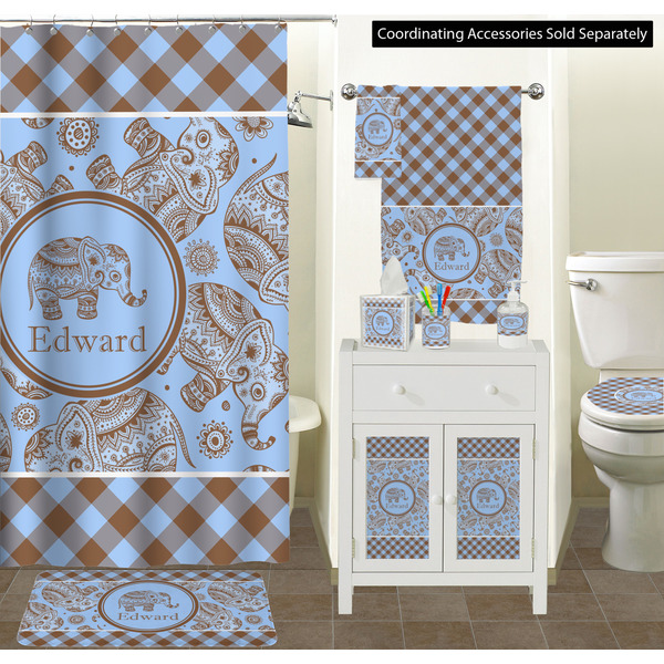 Gingham & Elephants Bathroom Scene