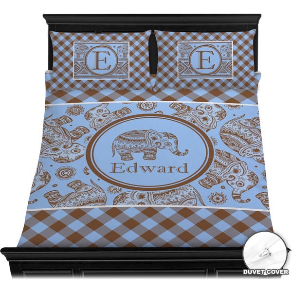 Gingham & Elephants Bedding Set (Queen) - Duvet