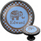 Gingham & Elephants Cabinet Knob (Black) (Personalized)
