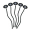 Gingham & Elephants Black Plastic 7" Stir Stick - Oval - Fan