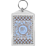 Gingham & Elephants Bling Keychain (Personalized)