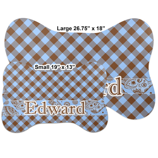 Gingham & Elephants Bone Shaped Mat Comparison