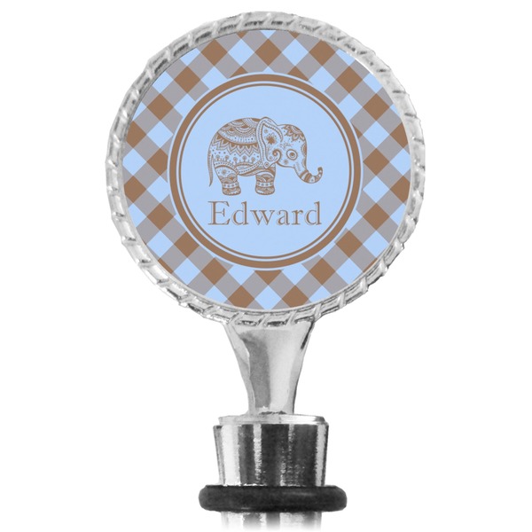 Gingham & Elephants Bottle Stopper Main View