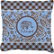Gingham & Elephants Faux-Linen Throw Pillow 16" (Personalized)