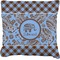 Gingham & Elephants Faux-Linen Throw Pillow 20" (Personalized)