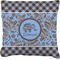 Gingham & Elephants Faux-Linen Throw Pillow 26" (Personalized)