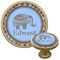 Gingham & Elephants Cabinet Knob - Gold (Personalized)