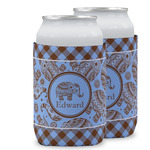 Gingham & Elephants Can Cooler (12 oz) w/ Name or Text