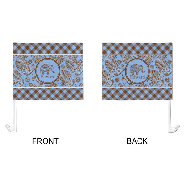 Gingham & Elephants Car Flag - Large - APPROVAL