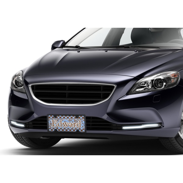 Gingham & Elephants Car License Plate Lifestyle