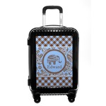 Gingham & Elephants Carry On Hard Shell Suitcase (Personalized)