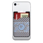 Gingham & Elephants 2-in-1 Cell Phone Credit Card Holder & Screen Cleaner (Personalized)