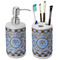 Gingham & Elephants Ceramic Bathroom Accessories Set (Personalized)