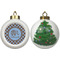 Gingham & Elephants Ceramic Christmas Ornament - X-Mas Tree (APPROVAL)