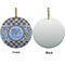 Gingham & Elephants Ceramic Flat Ornament - Circle Front & Back (APPROVAL)
