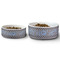 Gingham & Elephants Ceramic Dog Bowls - Size Comparison