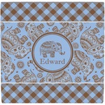 Gingham & Elephants Ceramic Tile Hot Pad (Personalized)