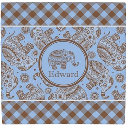 Gingham & Elephants Ceramic Tile Hot Pad (Personalized)