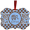 Gingham & Elephants Christmas Ornament (Front View)
