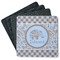 Gingham & Elephants Square Rubber Backed Coasters - Set of 4 (Personalized)