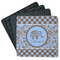 Gingham & Elephants Square Rubber Backed Coasters - Set of 4 (Personalized)