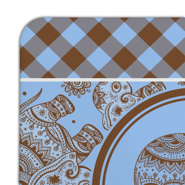 Gingham & Elephants Coaster Set - DETAIL