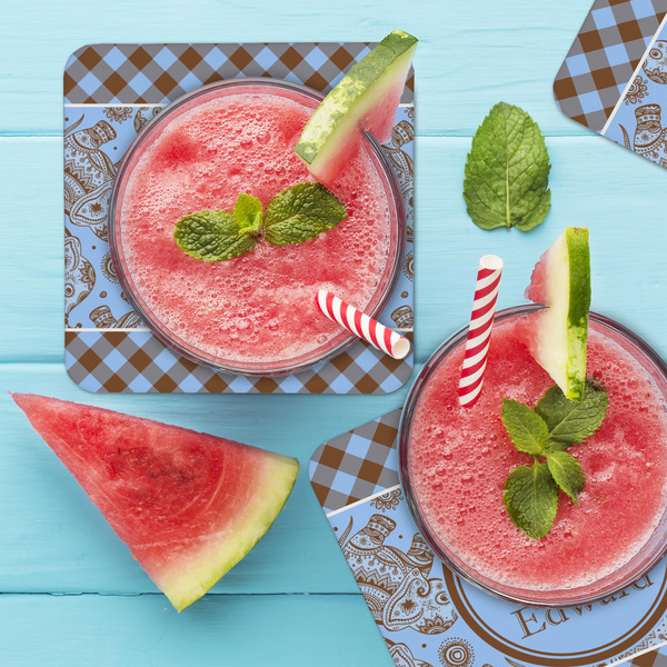 Gingham & Elephants Coaster Set - LIFESTYLE