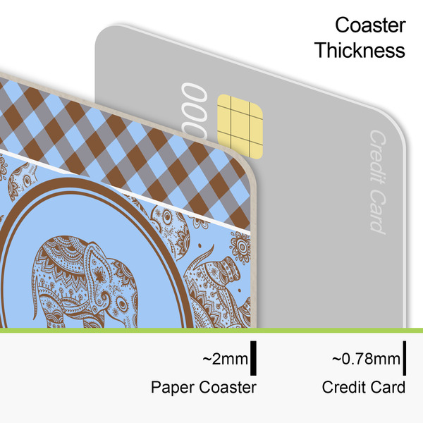Gingham & Elephants Coaster Thickness