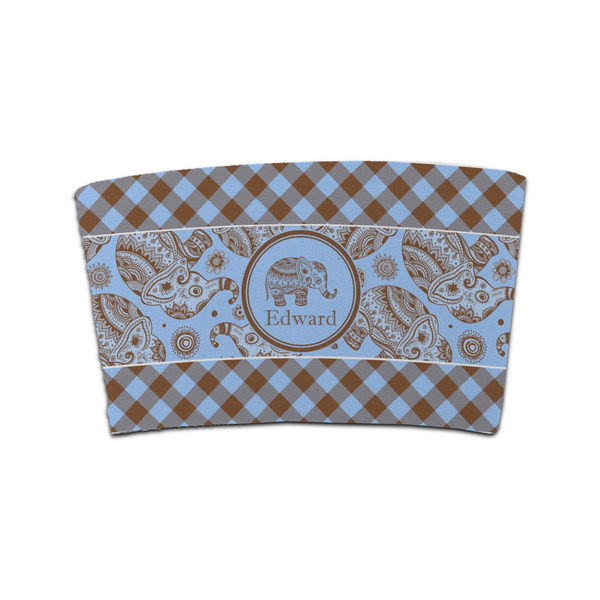 Custom Gingham & Elephants Coffee Cup Sleeve (Personalized)