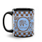 Gingham & Elephants Coffee Mug - 11 oz - Black
