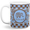 Gingham & Elephants Coffee Mug - 11 oz - Full- White